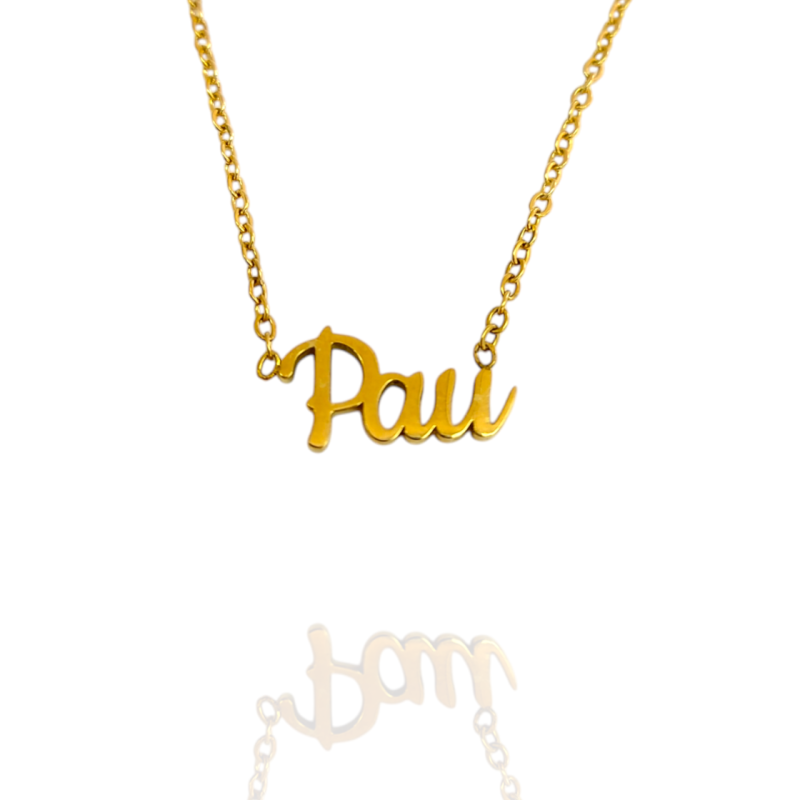 Collar con nombre de Pau en Acero Hipoalergénico 316l