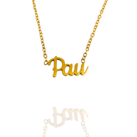 Collar con nombre de Pau en Acero Hipoalergénico 316l