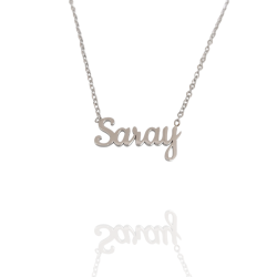 Collar con nombre de Saray en Acero Hipoalergénico 316l