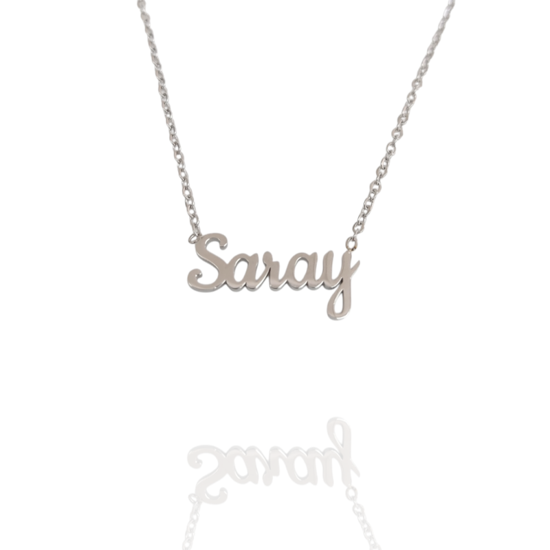 Collar con nombre de Saray en Acero Hipoalergénico 316l