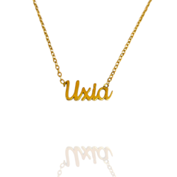 Collar con nombre de Uxía en Acero Hipoalergénico 316l