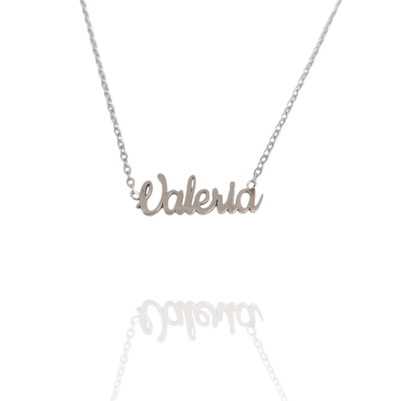 Collar con nombre de Valeria en Acero Hipoalergénico 316l