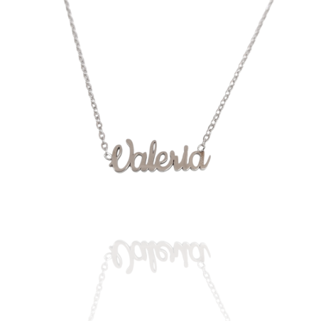 Collar con nombre de Valeria en Acero Hipoalergénico 316l