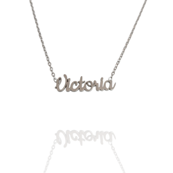 Collar con nombre de Victoria en Acero Hipoalergénico 316l
