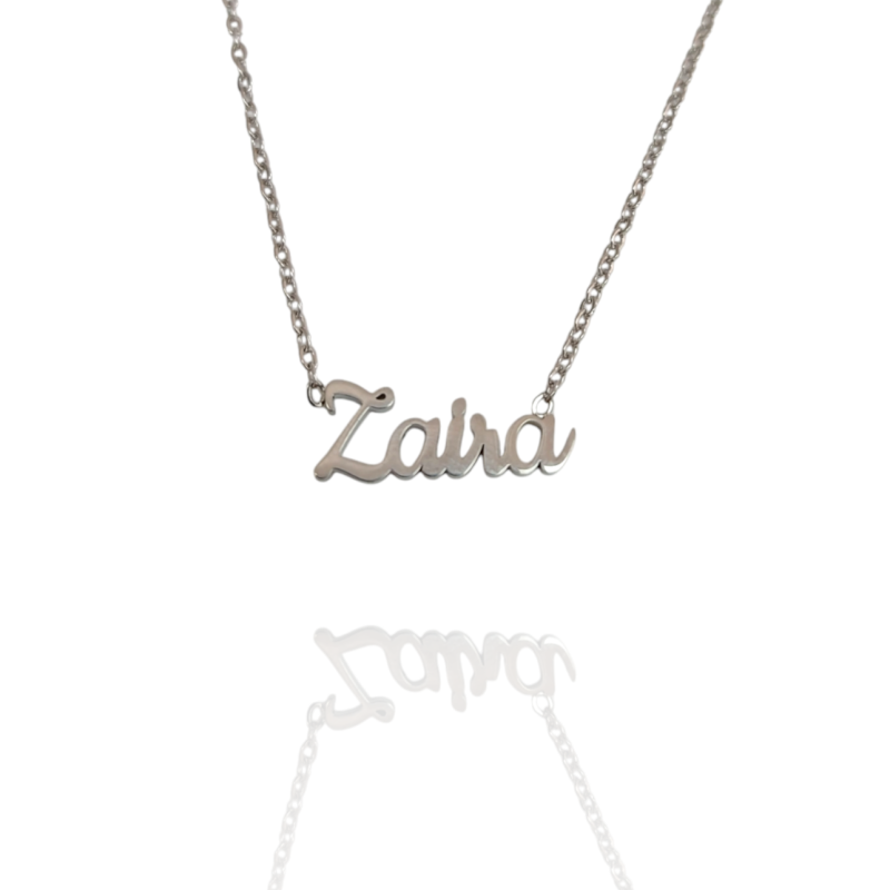 Collar con nombre de Zaira en Acero Hipoalergénico 316l