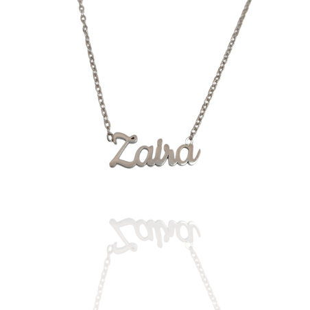Collar con nombre de Zaira en Acero Hipoalergénico 316l