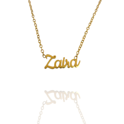 Collar con nombre de Zaira en Acero Hipoalergénico 316l