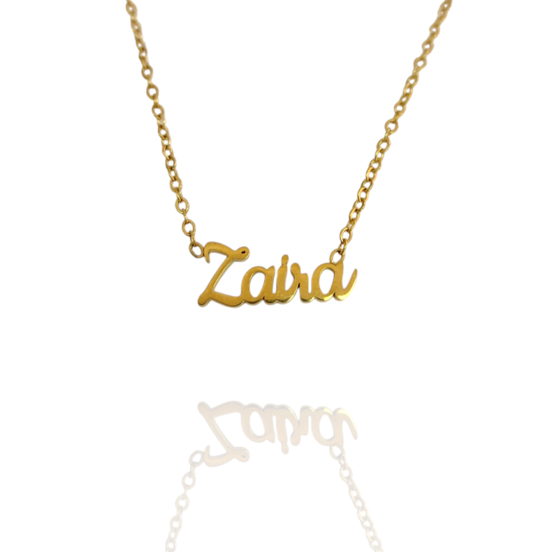 Collar con nombre de Zaira en Acero Hipoalergénico 316l