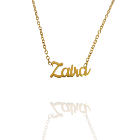 Collar con nombre de Zaira en Acero Hipoalergénico 316l