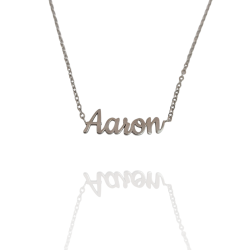 Collar con nombre de Aarón en Acero Hipoalergénico 316l