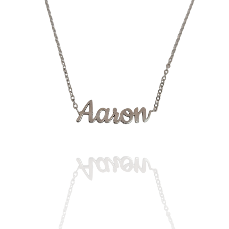 Collar con nombre de Aarón en Acero Hipoalergénico 316l