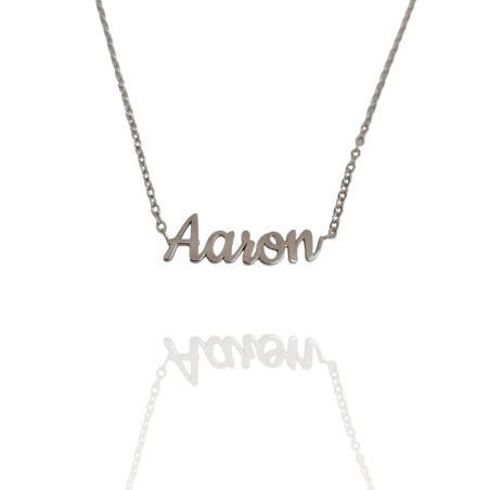 Collar con nombre de Aarón en Acero Hipoalergénico 316l