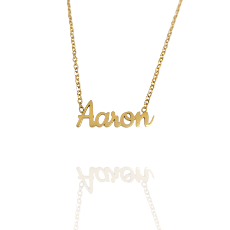 Collar con nombre de Aarón en Acero Hipoalergénico 316l