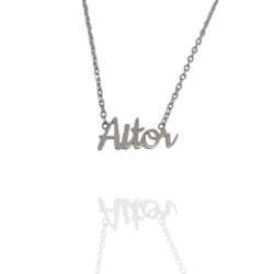 Collar con nombre de Aitor en Acero Hipoalergénico 316l