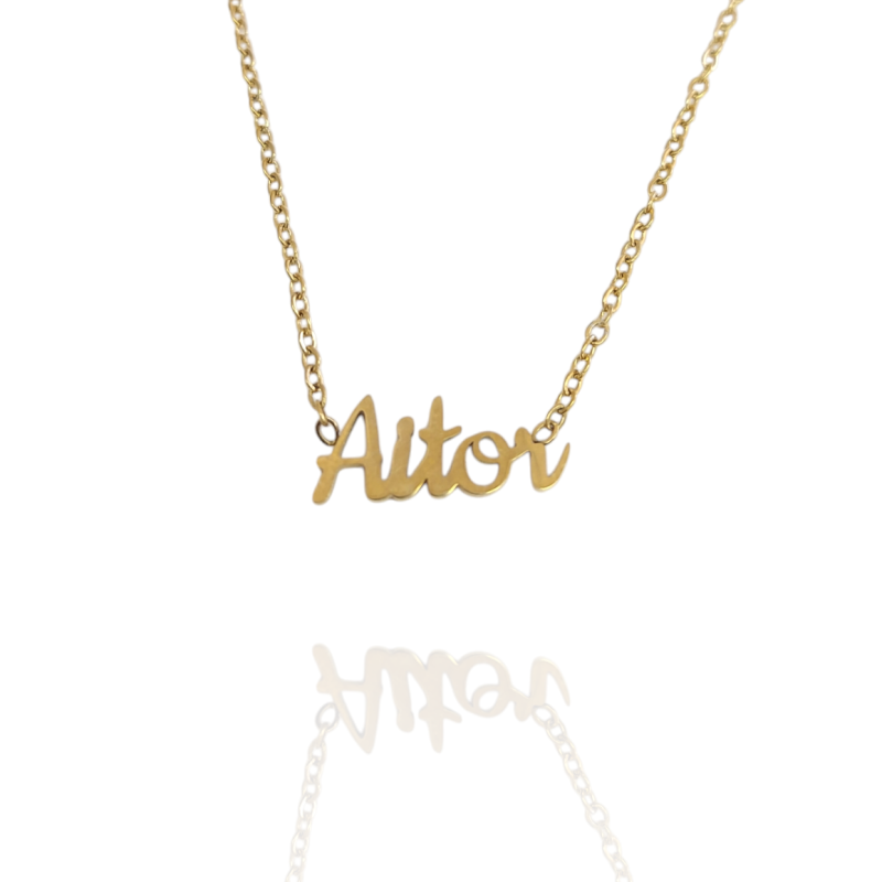 Collar con nombre de Aitor en Acero Hipoalergénico 316l