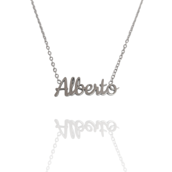 Collar con nombre de Alberto en Acero Hipoalergénico 316l