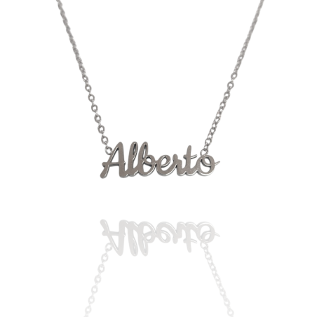 Collar con nombre de Alberto en Acero Hipoalergénico 316l