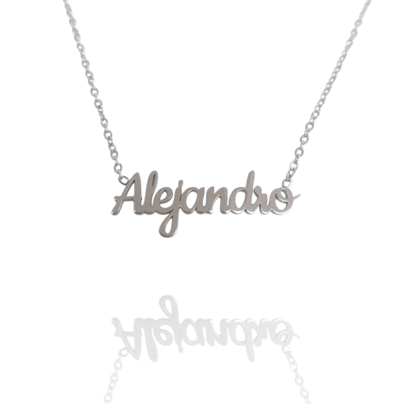 Collar con nombre de Alejandro en Acero Hipoalergénico 316l