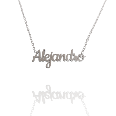 Collar con nombre de Alejandro en Acero Hipoalergénico 316l