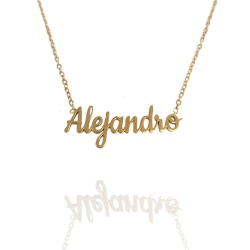 Collar con nombre de Alejandro en Acero Hipoalergénico 316l