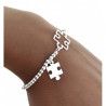 Pulsera de Piezas de Puzzle con cadena de bolas en Plata de Ley 925mls