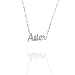 Collar con nombre de Asier en Acero Hipoalergénico 316l
