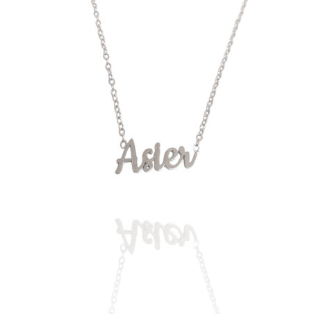 Collar con nombre de Asier en Acero Hipoalergénico 316l
