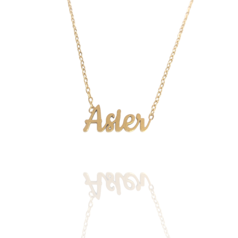 Collar con nombre de Asier en Acero Hipoalergénico 316l