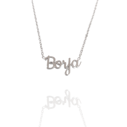 Collar con nombre de Borja en Acero Hipoalergénico 316l