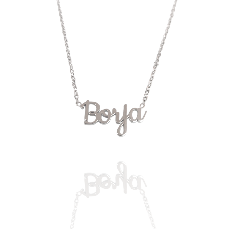 Collar con nombre de Borja en Acero Hipoalergénico 316l
