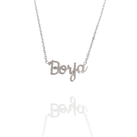 Collar con nombre de Borja en Acero Hipoalergénico 316l