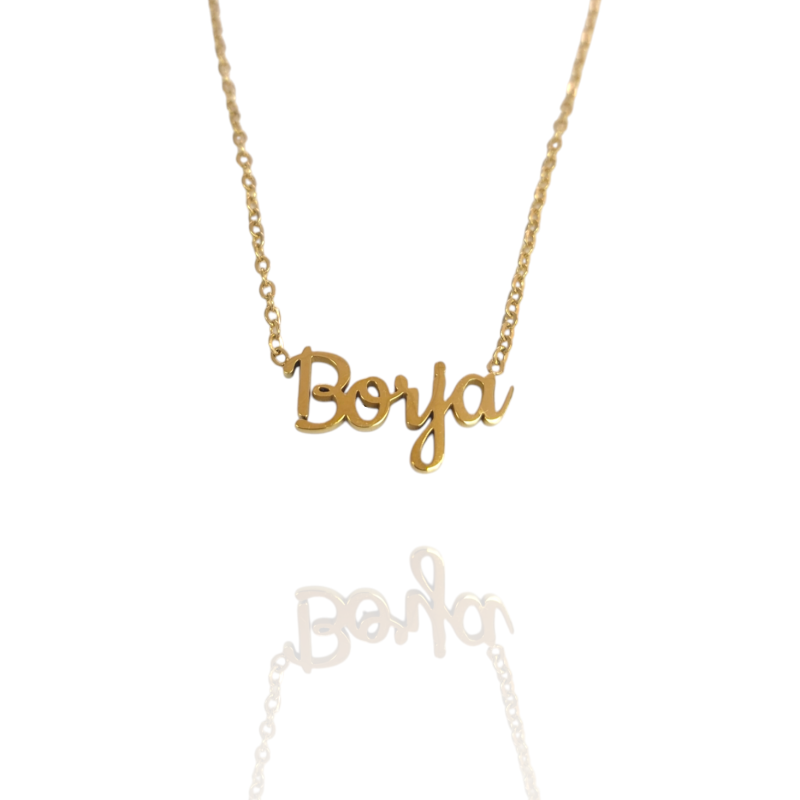 Collar con nombre de Borja en Acero Hipoalergénico 316l