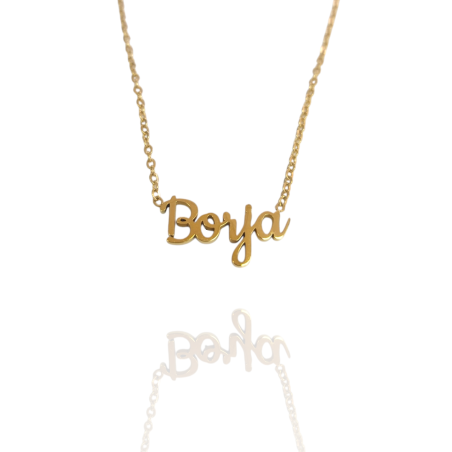 Collar con nombre de Borja en Acero Hipoalergénico 316l