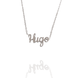 Collar con nombre de Hugo en Acero Hipoalergénico 316l
