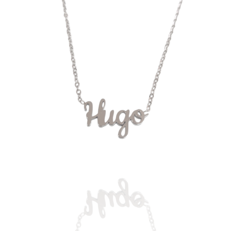 Collar con nombre de Hugo en Acero Hipoalergénico 316l