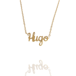 Collar con nombre de Hugo en Acero Hipoalergénico 316l
