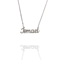 Collar con nombre de Ismael en Acero Hipoalergénico 316l