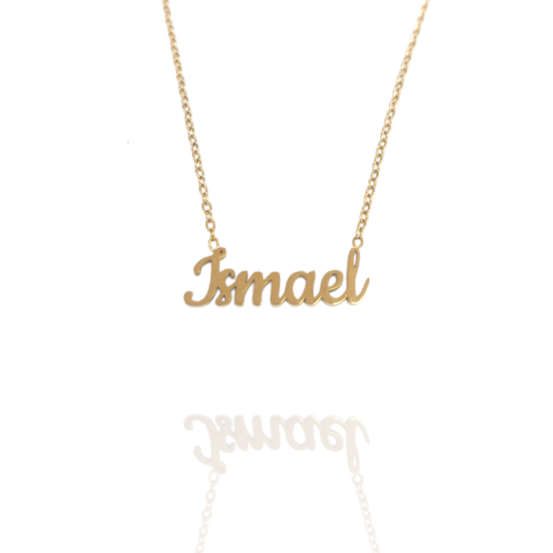Collar con nombre de Ismael en Acero Hipoalergénico 316l