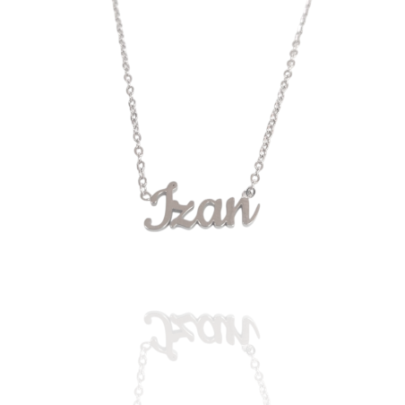 Collar con nombre de Izan en Acero Hipoalergénico 316l
