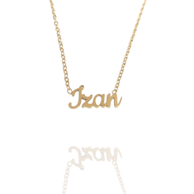 Collar con nombre de Izan en Acero Hipoalergénico 316l