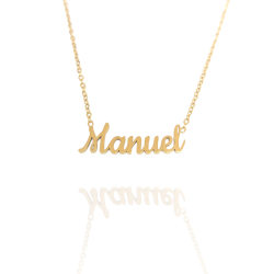 Collar con nombre de Manuel en Acero Hipoalergénico 316l