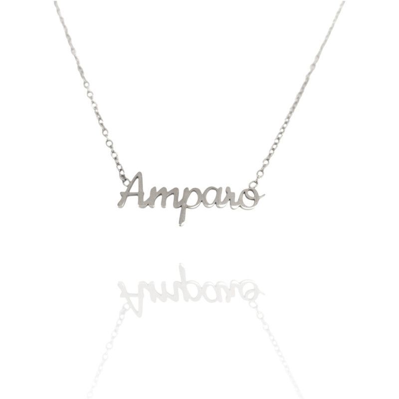 Collar con nombre de Amparo en Acero Hipoalergénico 316l