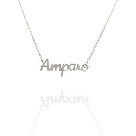 Collar con nombre de Amparo en Acero Hipoalergénico 316l