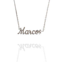 Collar con nombre de Marcos en Acero Hipoalergénico 316l