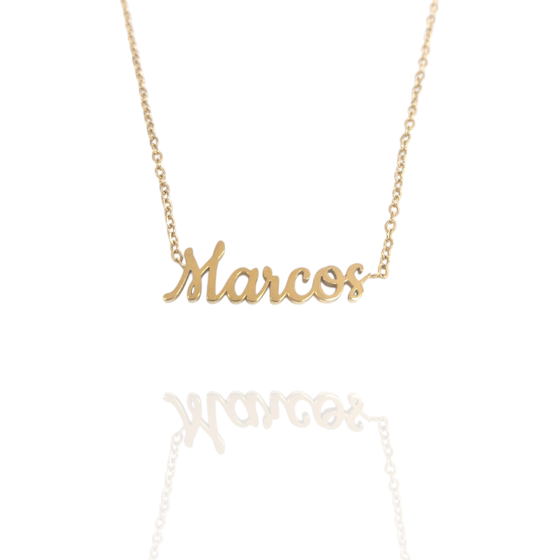 Collar con nombre de Marcos en Acero Hipoalergénico 316l