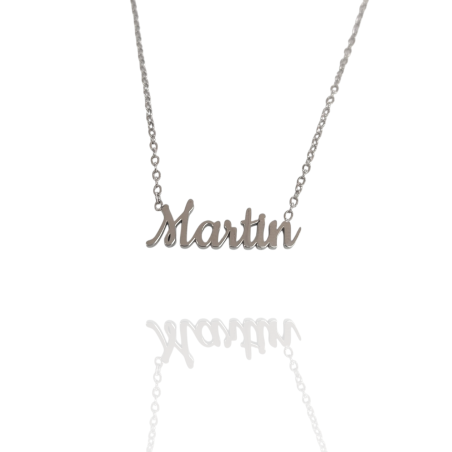 Collar con nombre de Martín en Acero Hipoalergénico 316l