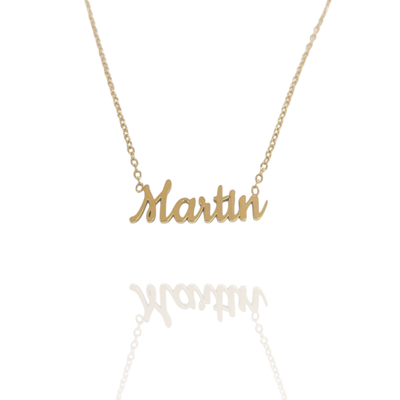 Collar con nombre de Martín en Acero Hipoalergénico 316l