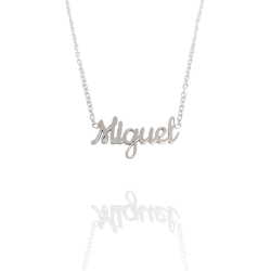 Collar con nombre de Miguel en Acero Hipoalergénico 316l