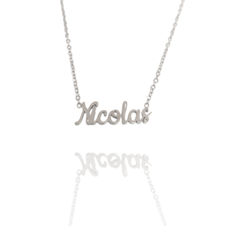 Collar con nombre de Nicolás en Acero Hipoalergénico 316l