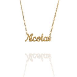 Collar con nombre de Nicolás en Acero Hipoalergénico 316l